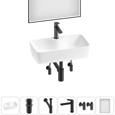 Комплект Wellsee 6 в 1 Lavinia Boho Bathroom Sink накладная раковина 54x30 см 20219354R
