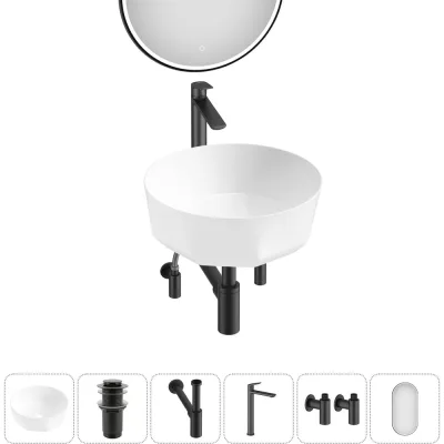 Комплект Wellsee 6 в 1 Lavinia Boho Bathroom Sink накладная раковина 42x42 см 20219482R