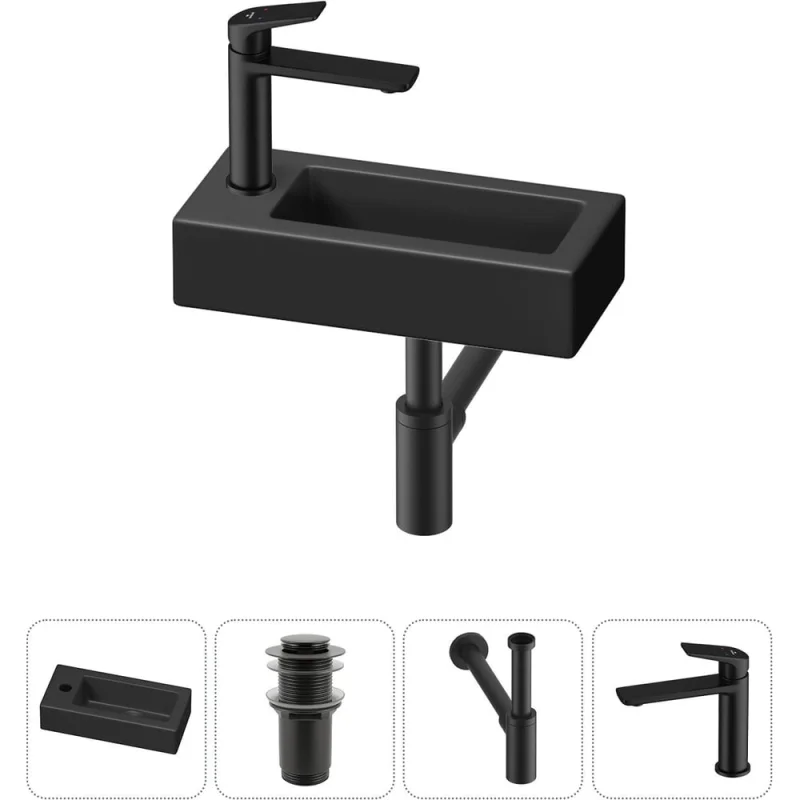 Комплект Wellsee 4 в 1 Lavinia Boho Bathroom Sink накладная/подвесная раковина 37x18 см 20215904R