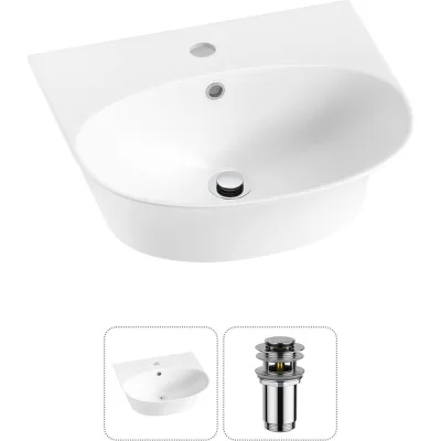 Комплект Wellsee 2 в 1 Lavinia Boho Bathroom Sink накладная/подвесная раковина 46x41 см 20216665R