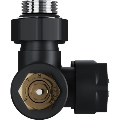 Узел нижнего подключения термостатический угловой Royal Thermo Design Pro 15 мм, М30x1.5, черный НС-1646653