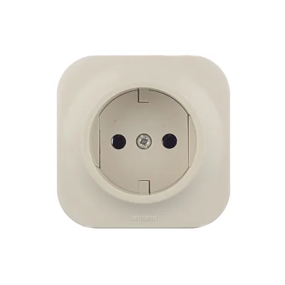 Розетка Legrand Quteo накладная слоновая кость без заземления (782240)