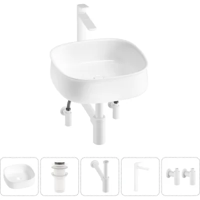 Комплект Lavinia Boho 5 в 1 Bathroom Sink накладная раковина 42x42 см 3331108 20215459R
