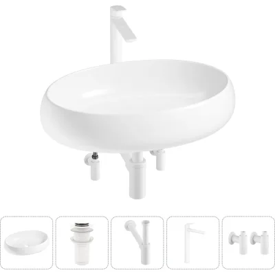 Комплект Lavinia Boho 5 в 1 Bathroom Sink накладная раковина 60x40 см 3331109 20215110R