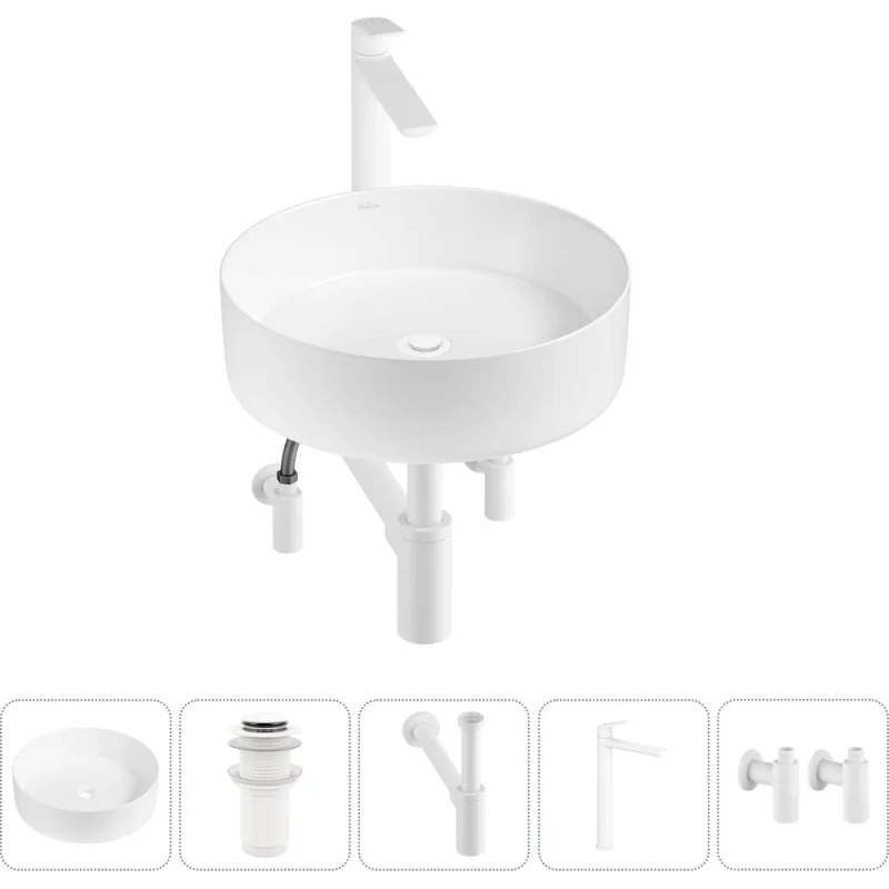Набор Wellsee 5 в 1 Coax накладная раковина 30x30 см 323501000, 182 20213878R