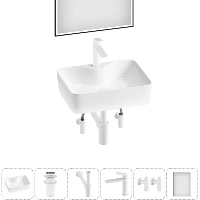 Комплект Wellsee 6 в 1 Lavinia Boho Bathroom Sink накладная раковина 48x37 см 3331110 20219348R