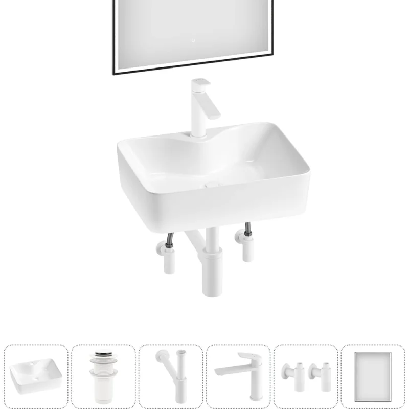 Комплект Wellsee 6 в 1 Lavinia Boho Bathroom Sink накладная раковина 48x37 см 3331110 20219348R
