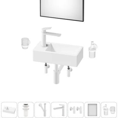 Комплект Wellsee 7 в 1 Lavinia Boho Bathroom Sink накладная/подвесная раковина 40x20 см 20219590R