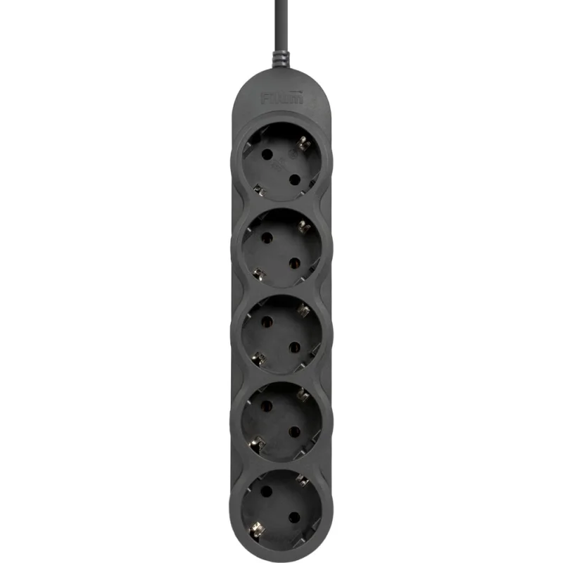 Сетевой фильтр Filum FL-SP3-5-1.8M-BL2-UPS 2500 Вт., 5 розеток, шнур 1.8 м. с вилкой IEC60320 C14, черный, 00-01106157