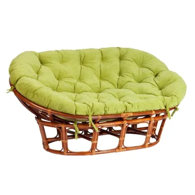 Диван садовый из ротанга TetСhair Mamasan коричневый/олива 1690х1020х800 мм с подушкой (24252)