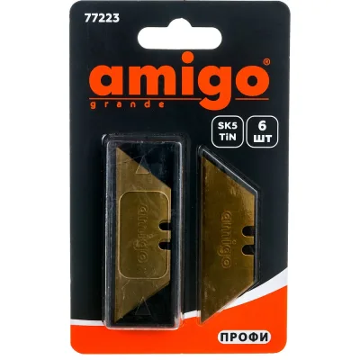 Лезвия трапециевидные TiN 6 шт для ножа AMIGO 77223