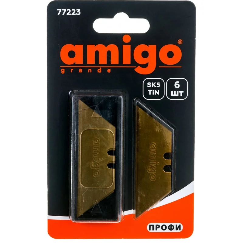 Лезвия трапециевидные TiN 6 шт для ножа AMIGO 77223