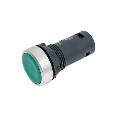 Кнопка Systeme Electric SB7 моноблочная, 22мм, зеленая, с возвратом, металл, 2НО, IP65 SB7EA33