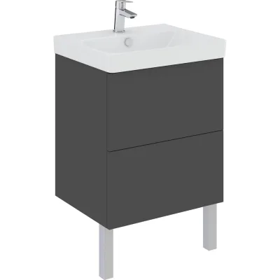Тумба AQUATON Юнит 55 антрацит, Раковина Адриана 55 1A288201UN820