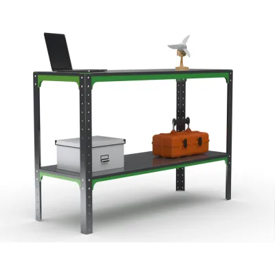 Стол-верстак ООО Металекс Metalex серия KIT 950х1200х600 одна полка, серо-зеленый, 204021