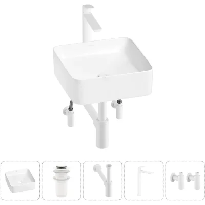 Набор Wellsee 5 в 1 Mint накладная раковина 37x37 см 20212464R