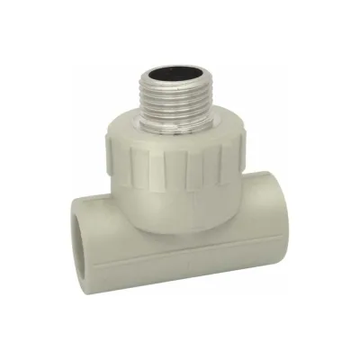 Тройник комбинированный Damento наружная резьба, 25 мм x 1/2 дюйма, серый 8865
