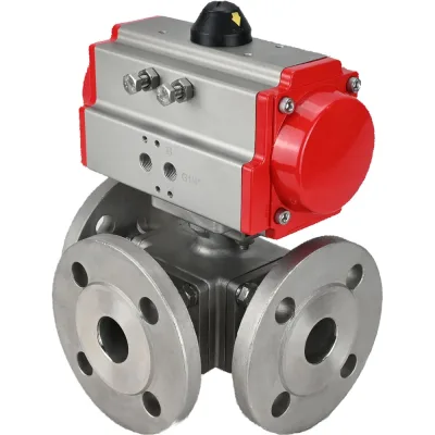 Шаровой кран DN.ru 316-316-PTFE L-тип Ду20 Ру16, пневмопривод D160-32821