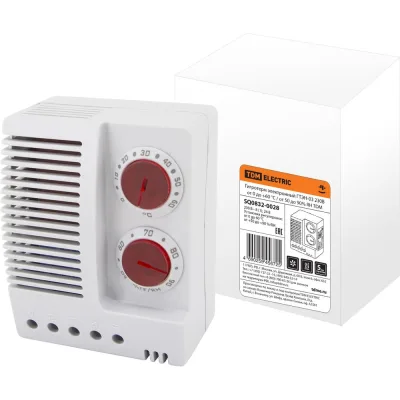 Датчик влажности (гигротерм электронный) TDM ELECTRIC ГТЭН-03 230В от 0 до +60°C/от 50 до 90% SQ0832-0028