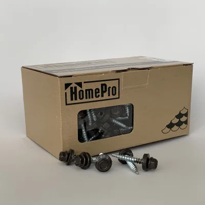 Саморез кровельный HomePro 4,8x35 RAL 8019 (250шт/уп) сверло №1 250/уп HP-CK-48358019250