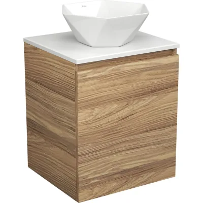 Тумба Bauedge Bau Dream Blackwood 50 с дверцей, раковина BAU Crystal 40х40 SD3091