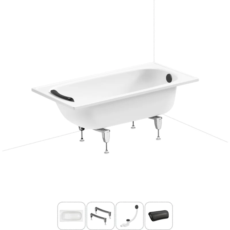 Стальная ванна 140х70 см Sanitana BLB Europa 20220611R в наборе 4 в 1 20220611R