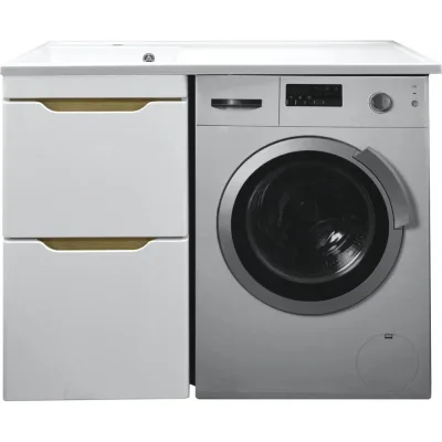 Комплект под стиральную машинку Azario Тумба 120 Magenta, с раковиной Magenta 120, левая CS 00078395