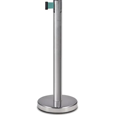 Стойка ограждения RUSBARRIER c лентой 5 м, материал AISI304 PSLN-227625 green