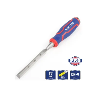Стамеска-долото WORKPRO 12 мм, CR-V кованая сталь WP243006