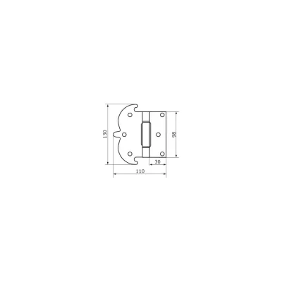 Петля фигурная DOMART 130x110 хром 4620031745174