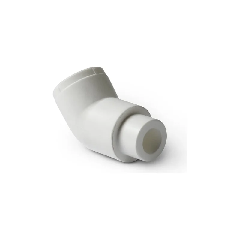 Переходной угольник PRO AQUA PP-R 45 градусов Н-В белый 25 мм PA13810b