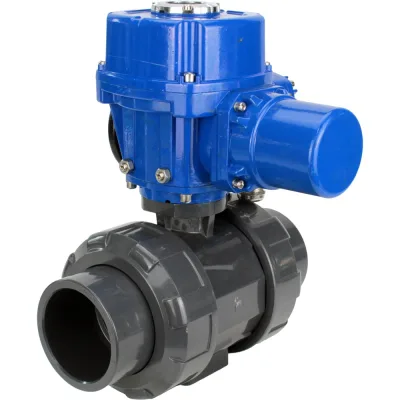Кран шаровой НПВХ-НПВХ-E-FP-GRM-ISO Ду40 Ру10 DN.ru с электроприводом QT-W (M)-005 380В D160-66429