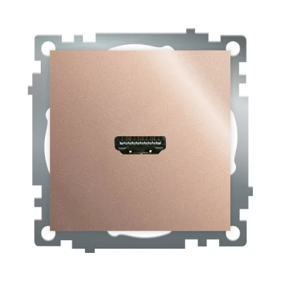 Механизм розетки HDMI STEKKER 2.1, Type A, GLS00-7118-02, серия Катрин, шампань, 50063