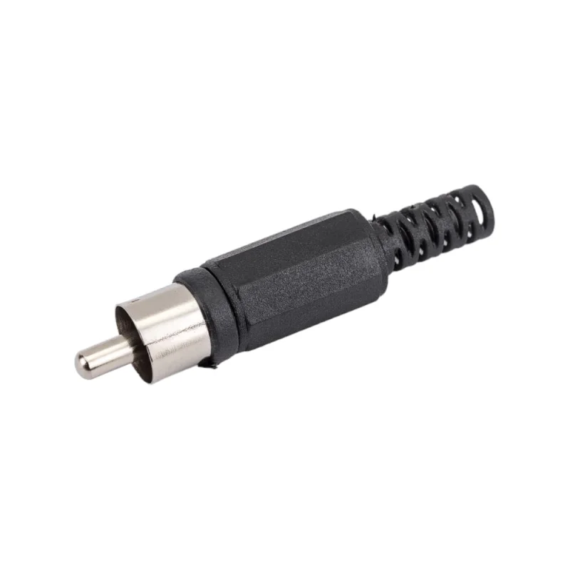 Разъем RCA штекер Pro Legend пластик на кабель, черный, PL2146