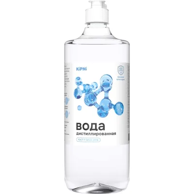 Вода дистиллированная, ПЭТ KIPNI 1 л 4620219473516