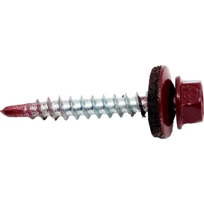 Кровельный саморез КРЕП-КОМП 4,8x35, RAL3005, красное вино, 250 шт. ск353005кф