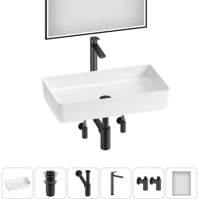 Набор Wellsee 6 в 1 FreeDom 2.0 накладная раковина 60x34 см 20217932R