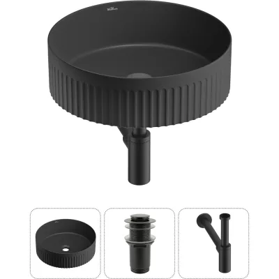 Набор Wellsee 3 в 1 Festive Fox 2.0 накладная раковина 40x40 см, донный клапан, сифон 20213706R