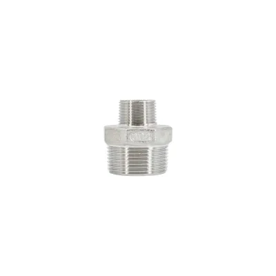 Ниппель резьбовой переходной NEWKEY нержавеющая сталь AISI304 DN40 х DN25 ( 1_1/2x1), (CF8), PN16 NK-NMH40х25/4