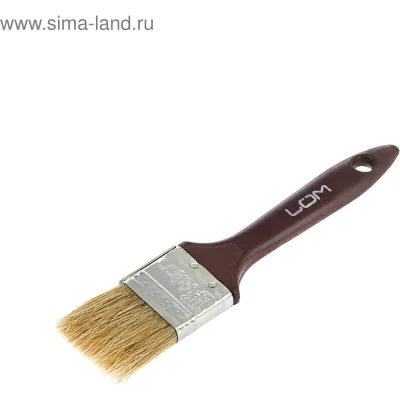 Кисть ЛОМ плоская, натуральная щетина, пластиковая рукоятка, 1.5, 38 мм 1818212