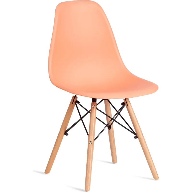 Стул TetChair CINDY (EAMES) (mod. 1801) 4 шт., дерево бук/металл/сиденье пластик, 45x51x82 см, Orange (Оранжевый) 20657