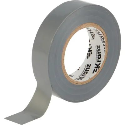 Изолента ПВХ KRANZ 0,13х19 мм, 25 м, серая KR-09-2208
