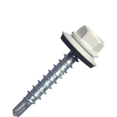 Кровельный саморез Rizzel 4,8x50 RAL 9003 сверло №1, 150 шт 00000331113