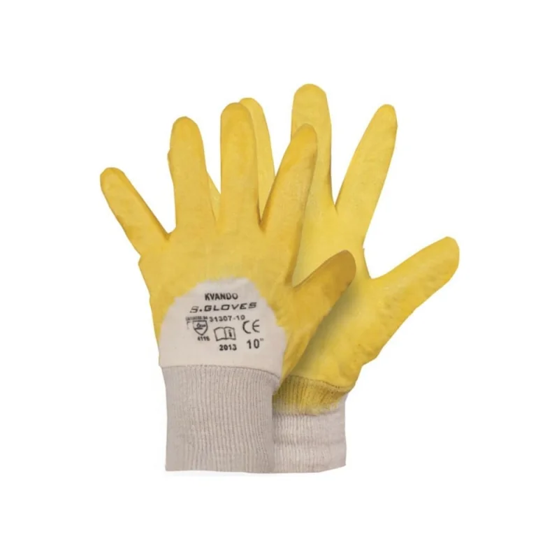 Перчатки с нитриловым покрытием S. GLOVES KVANDO ECO желтые, размер 9 31307-09