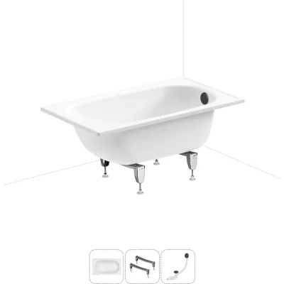 Комплект 3 в 1 Sanitana BLB Europa 2,2 стальная ванна 105x70 с ножками и сифоном 20220559R