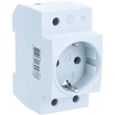 Розетка на DIN-рейку STEKKER 2P+PE 16А, серая ,PST16-70-20 39171
