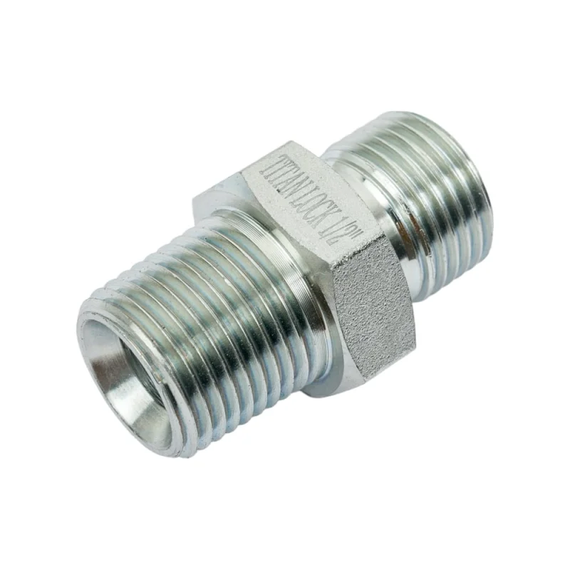 Переходной ниппель TITAN LOCK сталь, 1/2", НР BSP/НР NPT, TL1/2RMBS-MNP