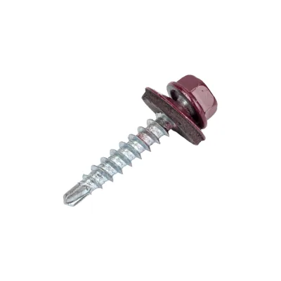 Кровельный саморез Rizzel 4,8x70 RAL 3005 сверло №1, 100 шт 00000327645