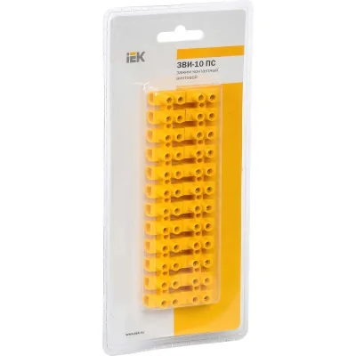Зажим винтовой IEK ЗВИ-10 н/г 2,5-6мм2 (2шт/блистер) желтые UZV7-010-06-2