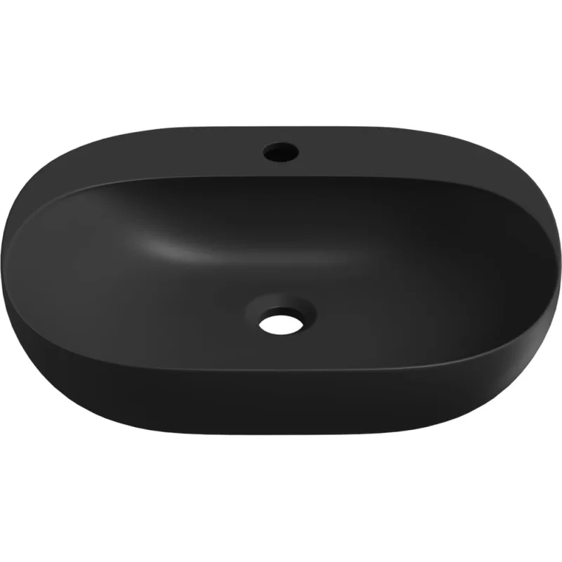 Накладная/подвесная раковина для ванной Wellsee Pro Line : прямоугольная, ширина умывальника 53 см, цвет матовый черный 337502000